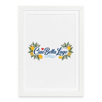 Ciao Bella Lago Motif Citron Vagues - Affiche encadrée (27 × 37 cm) - blanc - Devant