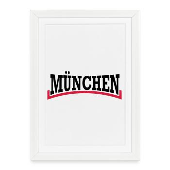 Munich, München - Affiche encadrée (27 × 37 cm) - blanc - Devant