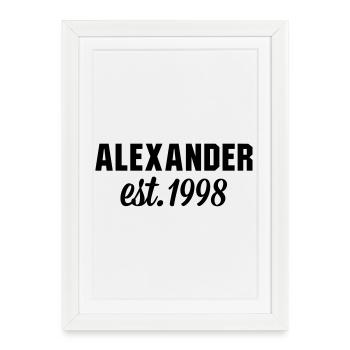 Alexander est 1998 - Gerahmtes Poster (27 × 37 cm) - Weiß - Vorne