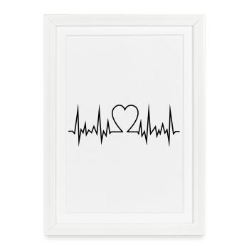 Herz Frequent - Gerahmtes Poster (27 × 37 cm) - Weiß - Vorne