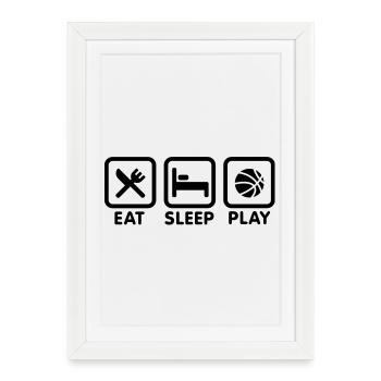 Eat Sleep Play Basketball - Framed poster (27 × 37 cm) - white - Front