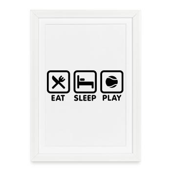 Eat Sleep Play Tennis - Framed poster (27 × 37 cm) - white - Front