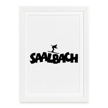 Saalbach Österreich Ski Skifahrer - Gerahmtes Poster (27 × 37 cm) - Weiß - Vorne
