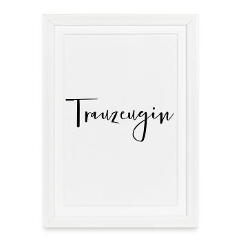 Maid of maid of trust girlfriend hen party - Framed poster (27 × 37 cm) - white - Front