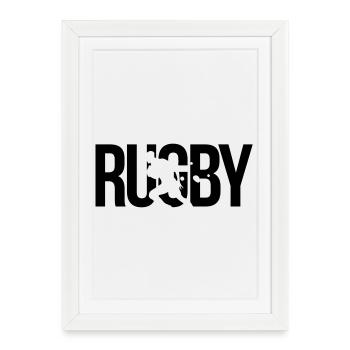 rugby - Framed poster (27 × 37 cm) - white - Front