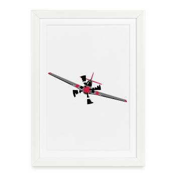 avion - Affiche encadrée (27 × 37 cm) - blanc - Devant