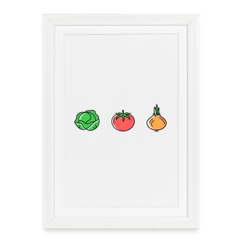 Tomato Onion Salad - Framed poster (27 × 37 cm) - white - Front