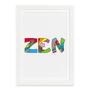 Zen et yoga - Affiche encadrée (27 × 37 cm) - blanc - Devant