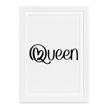 Queen with heart - Framed poster (27 × 37 cm) - white - Front