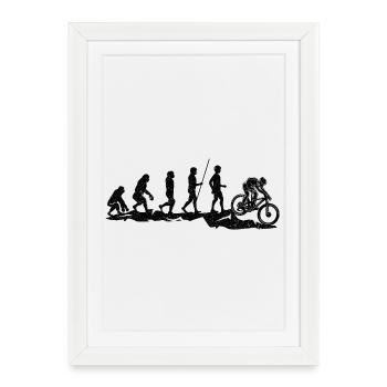 Vélo de montagne Evolution - Affiche encadrée (27 × 37 cm) - blanc - Devant