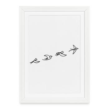 Le vol de l'oiseau noir - Affiche encadrée (27 × 37 cm) - blanc - Devant