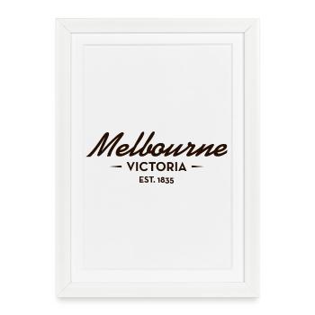 Melbourne, Victoria, fondée en 1835 - Affiche encadrée (27 × 37 cm) - blanc - Devant