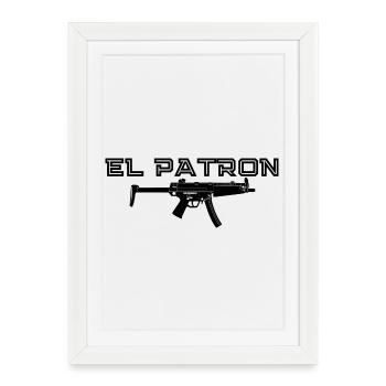 El Patron – Imprimé de style latino - Affiche encadrée (27 × 37 cm) - blanc - Devant