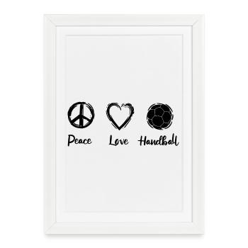 Handball Love - Framed poster (27 × 37 cm) - white - Front