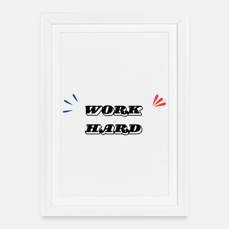 Work Hard Minimal - Framed poster (27 × 37 cm) - white