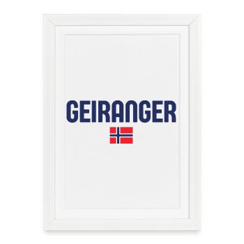 GEIRANGER, Norvège - Affiche encadrée (27 × 37 cm) - blanc - Devant