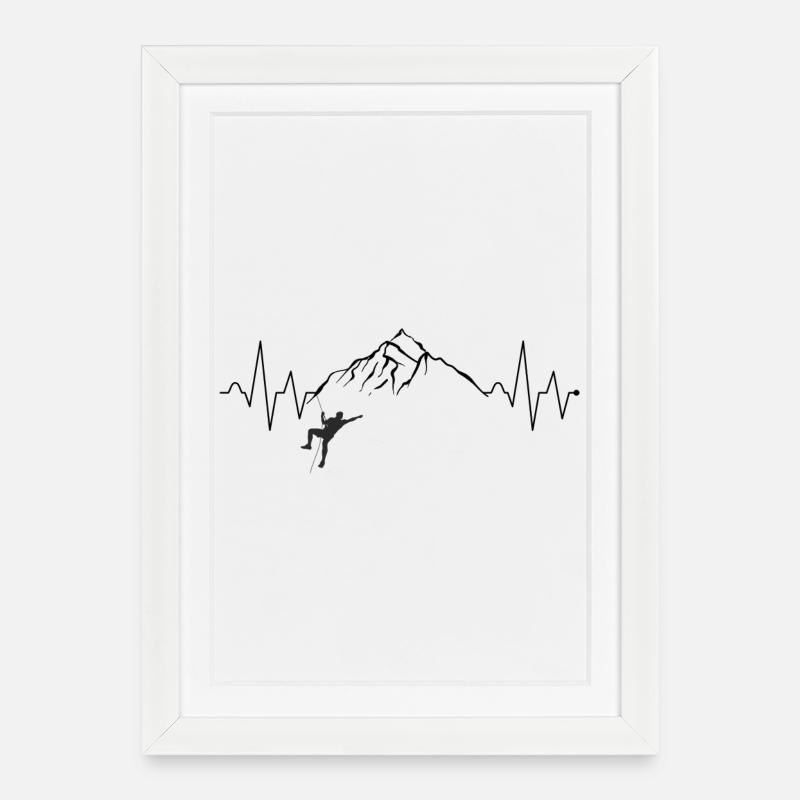 Climber Silhouette Rope Art - Framed poster (27 × 37 cm) - white