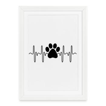 Paw Heartbeat - Framed poster (27 × 37 cm) - white - Front