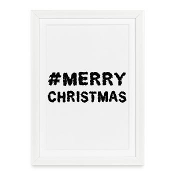 PÈRE NOËL. NOËL. JOYEUX NOËL. JE PEUX PAS - Affiche encadrée (27 × 37 cm) - blanc - Devant