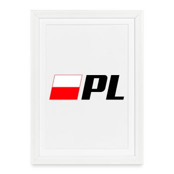 Drapeau polonais Patriotique PL - Affiche encadrée (27 × 37 cm) - blanc - Devant