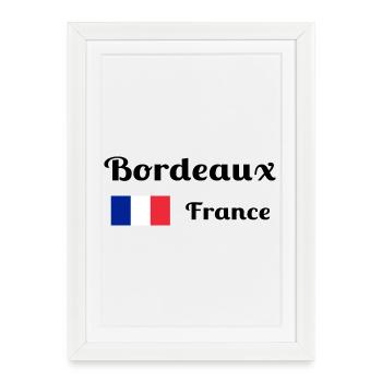 Bordeaux France- Stylish prints - Framed poster (27 × 37 cm) - white - Front