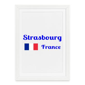 Strasbourg, France- Imprimés élégants - Affiche encadrée (27 × 37 cm) - blanc - Devant