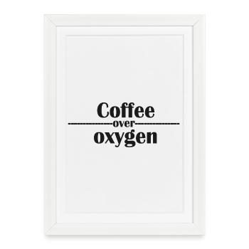 Typographie du café sur l’oxygène - Affiche encadrée (27 × 37 cm) - blanc - Devant