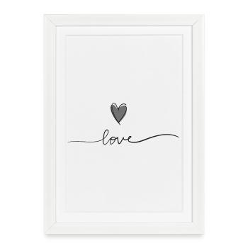 Love – with heart - Framed poster (27 × 37 cm) - white - Front