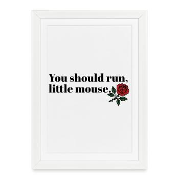 Run Baby Run – Design sombre de Booktok - Affiche encadrée (27 × 37 cm) - blanc - Devant