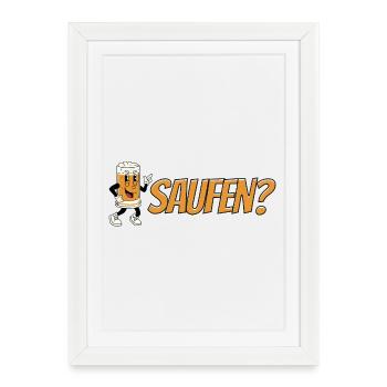 Booze? – Funny Beer Cartoon Design - Framed poster (27 × 37 cm) - white - Front