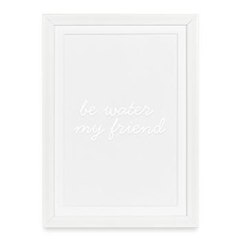Be Water My Friend 1971 Quote Flow Inspiration - Framed poster (27 × 37 cm) - white - Front