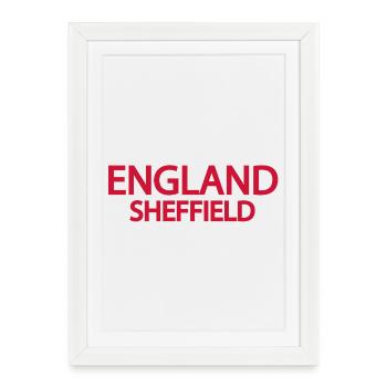 England Sheffield City Motif in Red Shades - Framed poster (27 × 37 cm) - white - Front