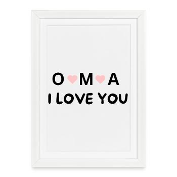 Grandma, I Love You – Gift for Dearest Grandma - Framed poster (27 × 37 cm) - white - Front