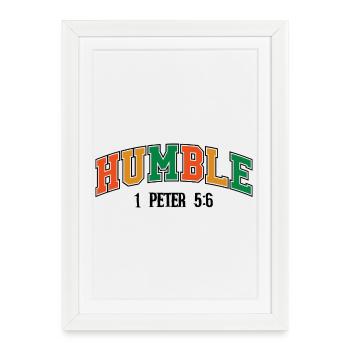 Bescheidener gebogener Regenbogentext - Gerahmtes Poster (27 × 37 cm) - Weiß - Vorne