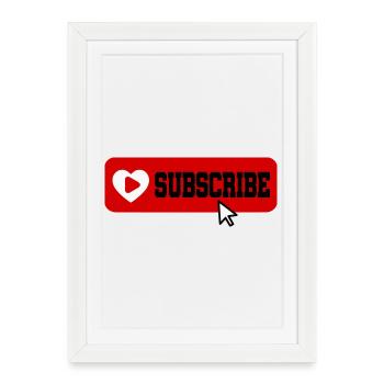 Fabulous YouTube Channel Subscribe Button Icon - Framed poster (27 × 37 cm) - white - Front