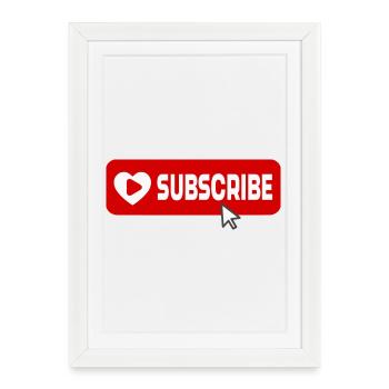 Fabulous YouTube Channel Subscribe Button Icon - Framed poster (27 × 37 cm) - white - Front