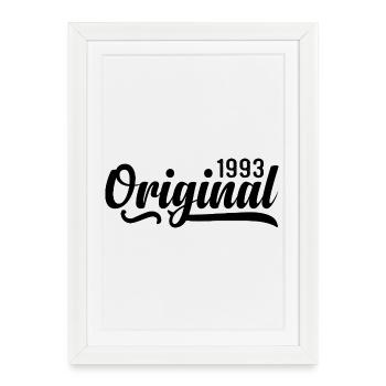 1993 Anniversaire 32 ans, rétro 1993 - Affiche encadrée (27 × 37 cm) - blanc - Devant
