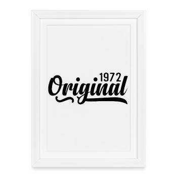 1972 anniversaire 53 ans, rétro 1972 - Affiche encadrée (27 × 37 cm) - blanc - Devant