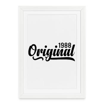 1988 birthday 37 years old, retro 1988 - Framed poster (27 × 37 cm) - white - Front