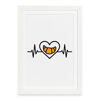 Croissant Heart Breakfast Bakery - Framed poster (27 × 37 cm) - white - Front