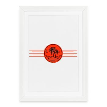 Vacances Palm Island - Affiche encadrée (27 × 37 cm) - blanc - Devant