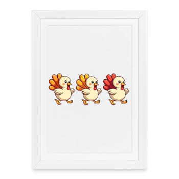 Bébé dinde de Thanksgiving - Affiche encadrée (27 × 37 cm) - blanc - Devant