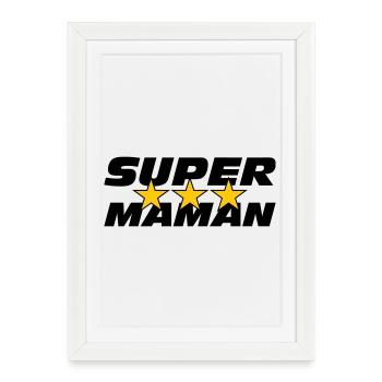 Super Maman - Fête des Mères - Affiche encadrée (27 × 37 cm) - blanc - Devant