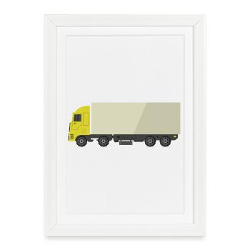 Truck - Framed poster (27 × 37 cm) - white - Front