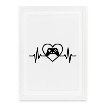 Heart Gaming – Controller Style Gamer - Framed poster (27 × 37 cm) - white - Front