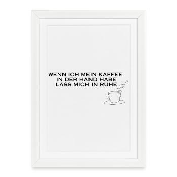 Café à la main - Affiche encadrée (27 × 37 cm) - blanc - Devant