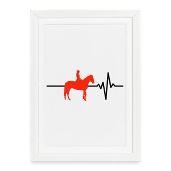 Heartbeat Riding – Cheval dans le sang - Affiche encadrée (27 × 37 cm) - blanc - Devant