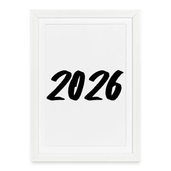 Coup de pinceau année 2026 - Affiche encadrée (27 × 37 cm) - blanc - Devant