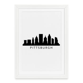 Pittsburgh Skyline - Framed poster (27 × 37 cm) - white - Front