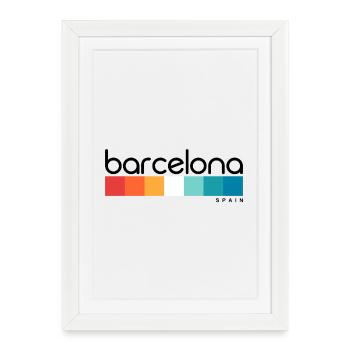 Barcelone - Espagne - Espagne - Espagne - Affiche encadrée (27 × 37 cm) - blanc - Devant